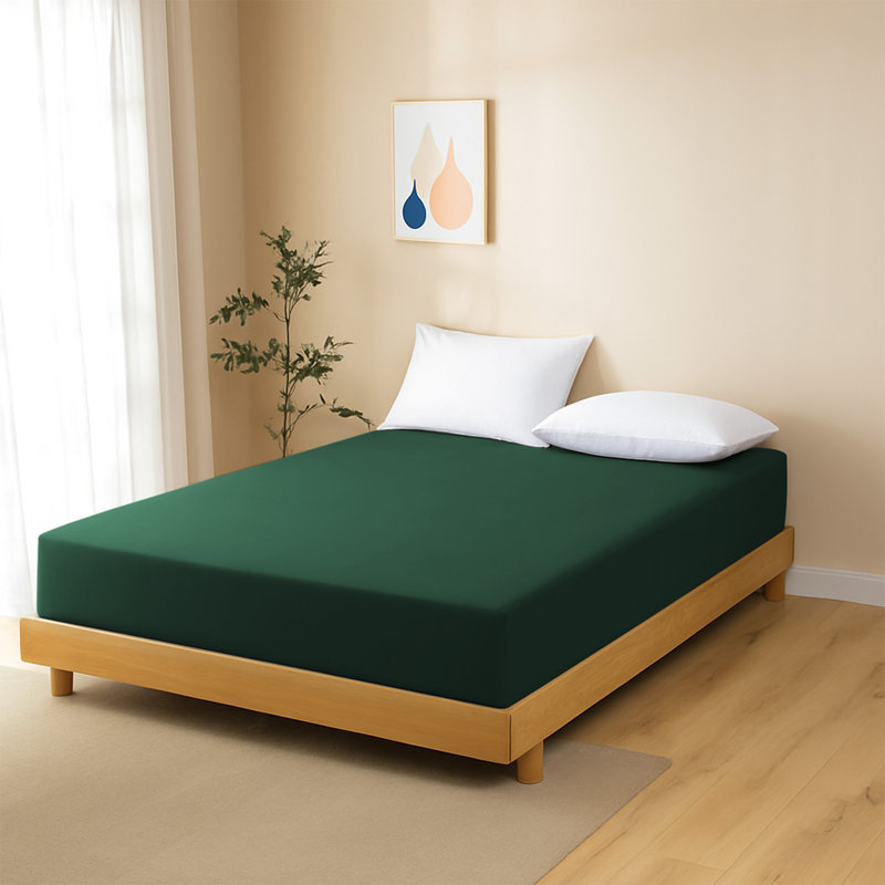 40 cm Soft Brushed Microfiber Extra Deep Fitted Sheet, Emerald, Single (3')
