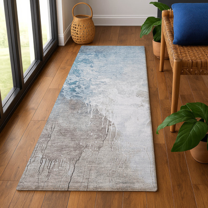 Premium Machine Washable Stallings AMF1842 Abstract Rug, Runner 2'3" x 7'6"