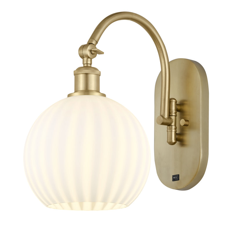 Applique murale 1 lumière Ballston, H 13,5 po x l 8 po x P 13,5 po, Or satiné