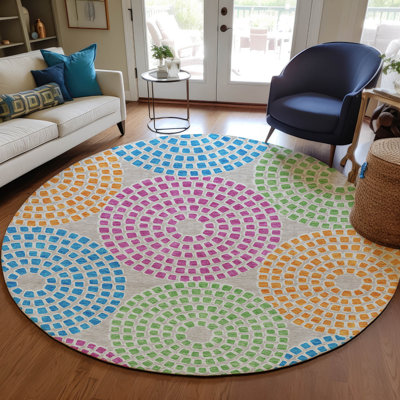 Malek Indoor/Outdoor Area Rug with Non-Slip Backing