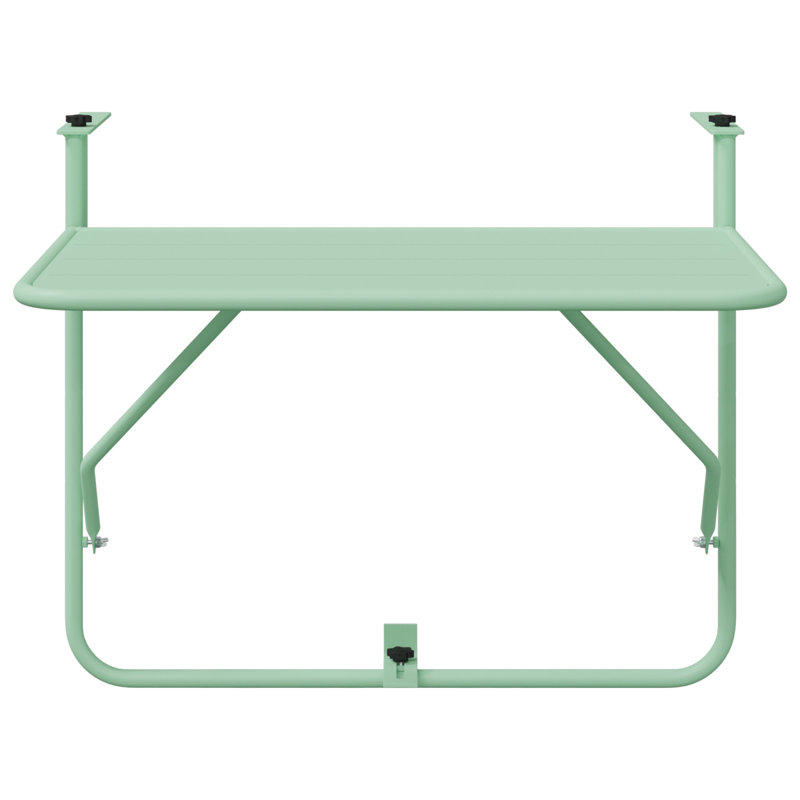 Balcony Table Metal Medium Collapsible Patio Table, Teal