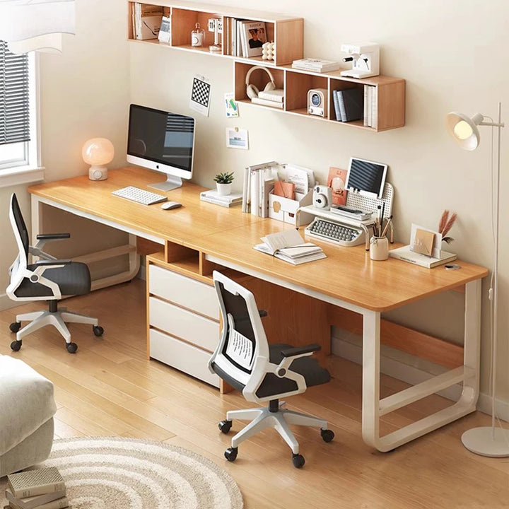Nahman Rectangle Computer Desk, 29.33cm H x 94.48cm W x 19.68cm D, Yellow/White