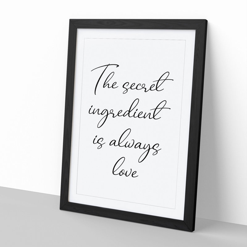 The Secret Ingredient - Framed Print, 65cm H x 48cm W x 2cm D, Black Framed