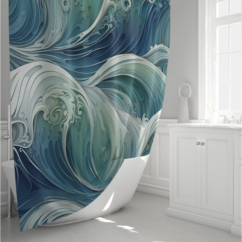 Rideau de douche abstrait, H 72 po x l 70 po