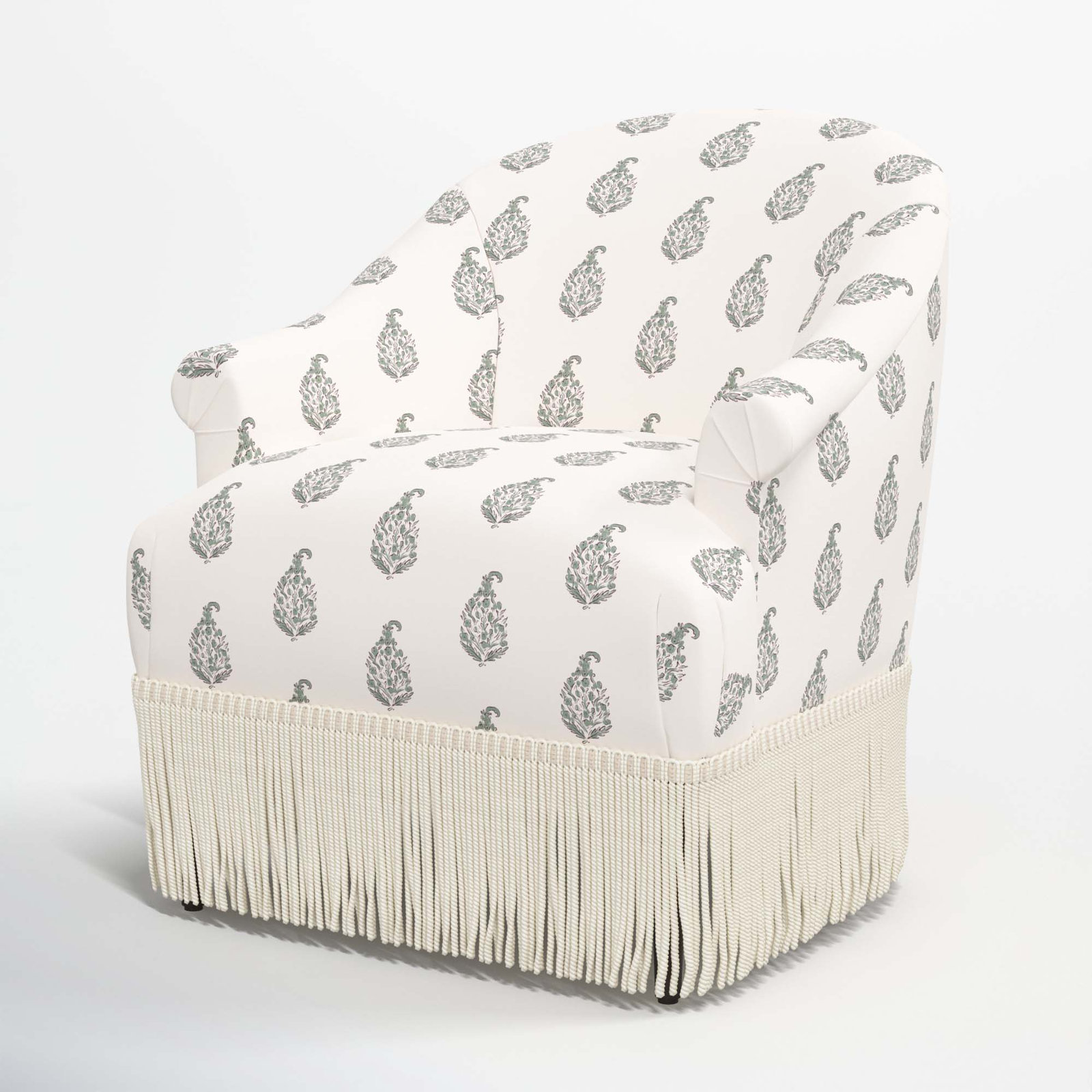 Callie Barrel Chair, Anika Sage, Ivory
