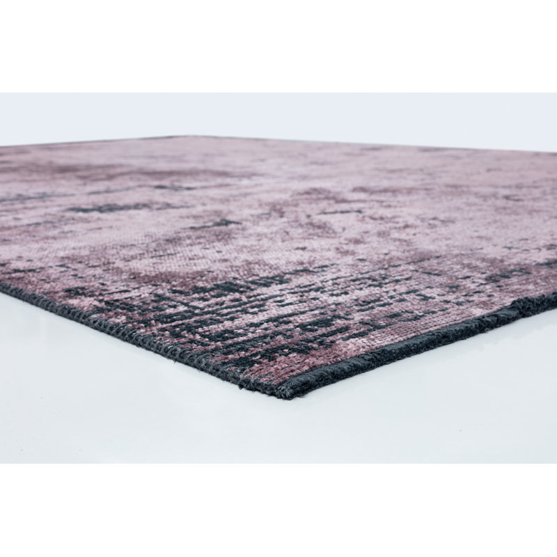 Lilac/Pink/Black Abstract Luxury Area Rug, Rectangle 7'10" x 11'2"