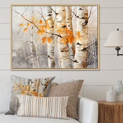 «Orange Brich Wood In Winter», reproduction sur toile