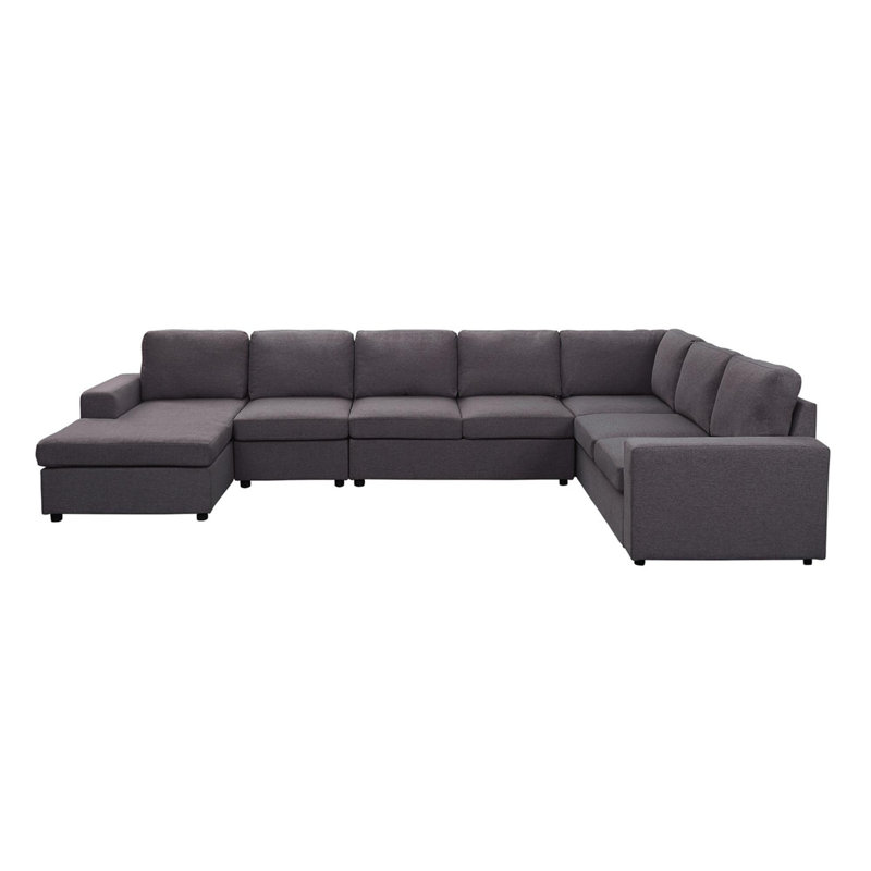 Canapé modulaire réversible en lin Linen, Lin gris