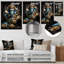 Or indien sarcelle doré mystique Ganesha - décoration murale indienne en métal-863556474