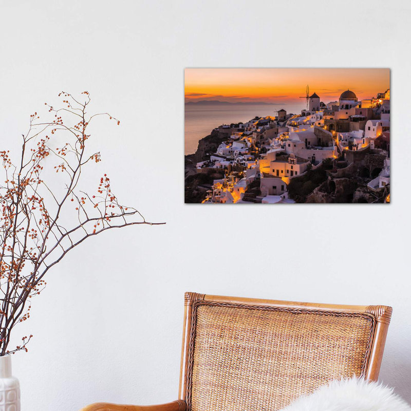 Calispera Santorini by Andreas Agazzi - Wrapped Canvas Print, 30.48 cm H x 45.72 cm W