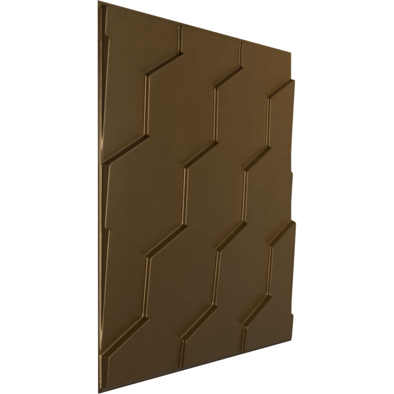 Panneau mural 3D décoratif en nid d'abeille EnduraWall 19 po x l 19 5/8 po x Bronze métallique (couvre 2,67 pieds carrés)
