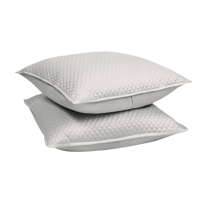 Winthrop Sateen Sham, Euro, Silver Gray