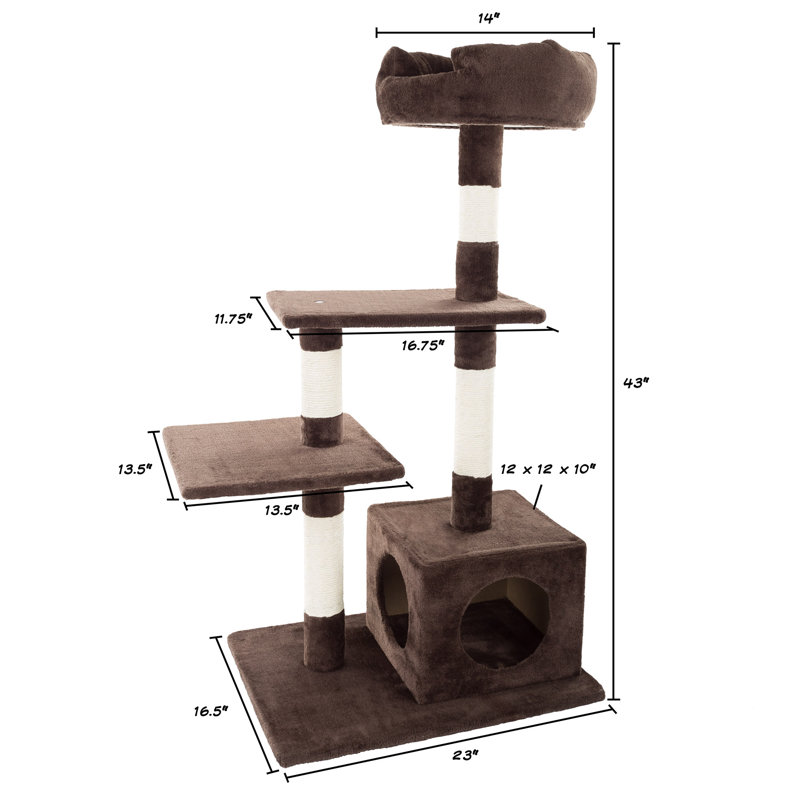 44"  4 Tier Cat Tree
