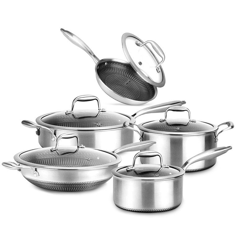 10 - Piece Non-Stick Stainless Steel Cookware Set
