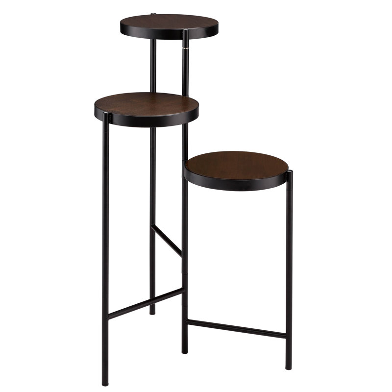Lila Black and Walnut 3-tier Foldable Plant Stand