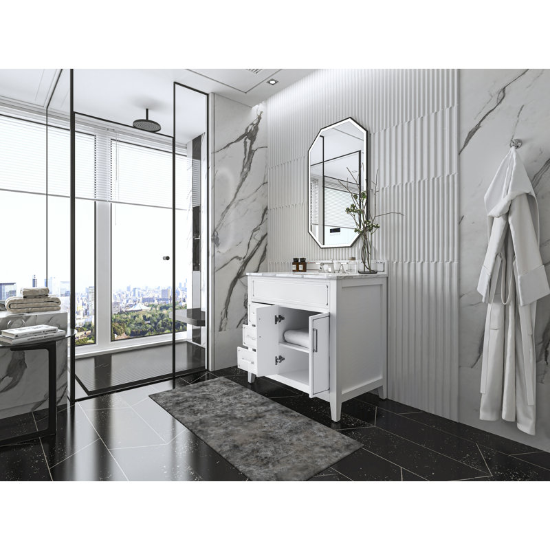 Aspen 36'' W Single Vanity, Gold, Black Onyx