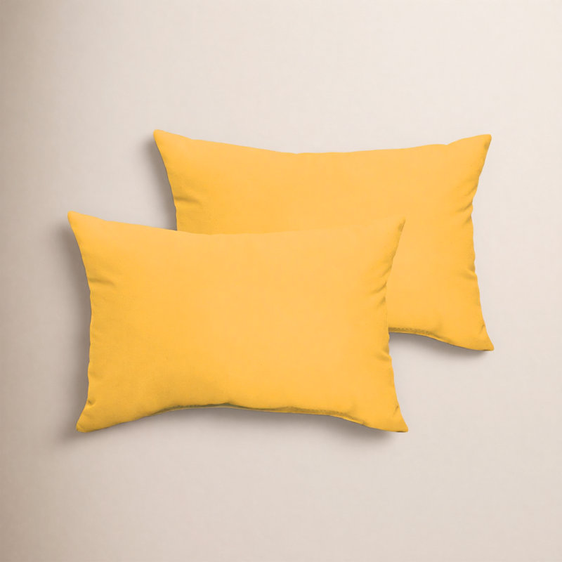 Almeda Outdoor Reversible Throw Pillow, Fresco Daffodil, 14" x 24"