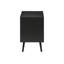 Table d'appoint, table d'appoint, bout, tiroir de rangement, table de chevet, chambre à coucher, salon, stratifié noir, moderne, contemporain-129461752