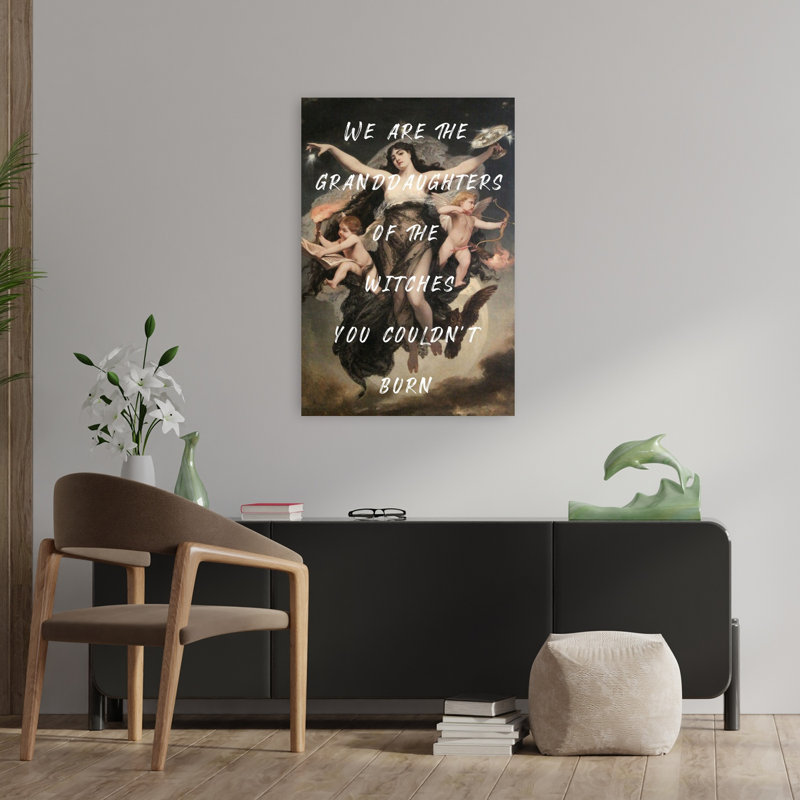 Granddaughters Of Witches Ethereal Mystical Abstract Owl Forest Landscape Wall Art Print by Talitha McQueen - Wrapped Canvas Print