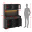 Armoires de 70 po de hauteur avec panneau perforé, armoire de rangement pour garde-manger avec tablettes et tiroirs réglables, lumière DEL et prises de courant pour la salle à manger-600095940