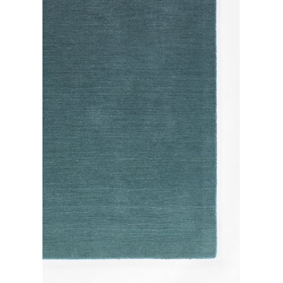 Tapis bleu en laine tissé à la main Brayden Studio® Garylee