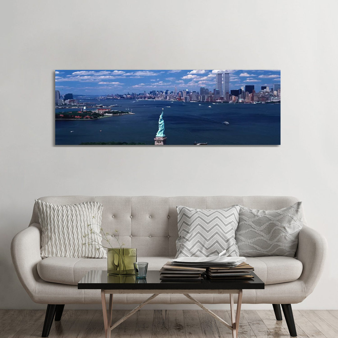 USA, New York, Statue Of Liberty - Wrapped Canvas Panoramic Print