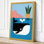 Whale and Open Book Minimalist 1 Piece Wrapped Canvas Wall Art-833092400-833092404