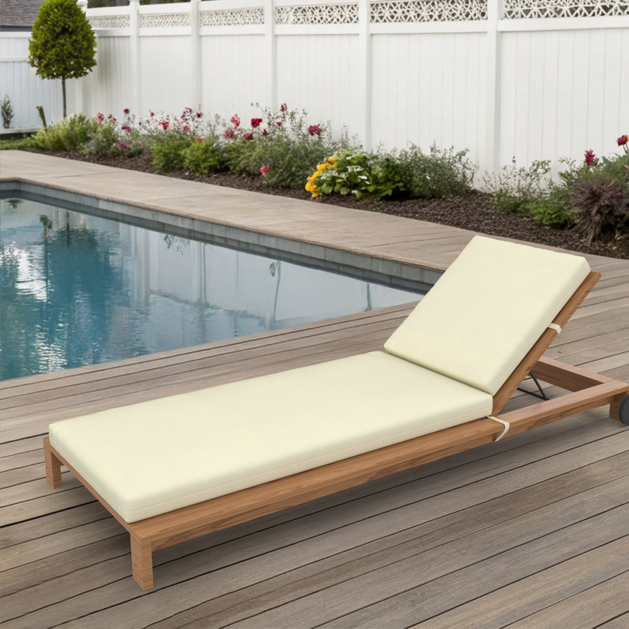 Amala Outdoor Sunbrella® Chaise Lounge Cushion, Canvas Canvas Sunbrella® Canvas, 3.5" H x 24.5" W x 52.5"D