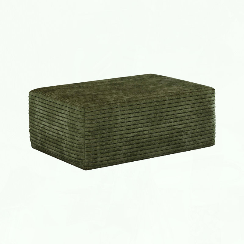 Repose-pieds modulaire avec velours côtelé moelleux et sans assemblage, Vert