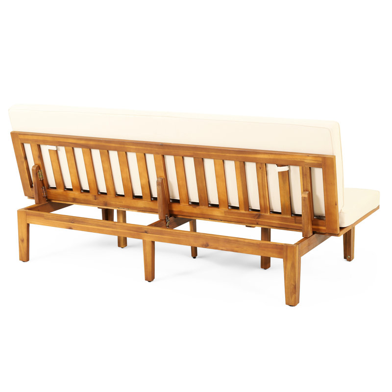 Slat Paneled Wood Daybed With Water- Cushions, Easy To Convert, 76.18" W X 40.96" D 12.9" H Convertible Paneling And Cushion Covering, H, Model