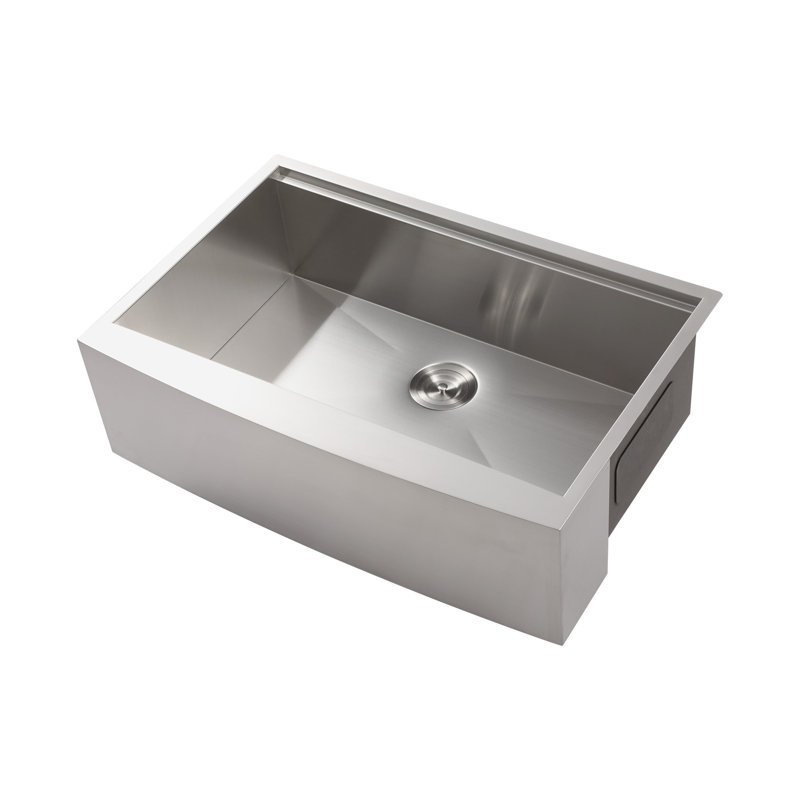 33X22x10"Farmhouse Apron Single Bowl Stainless Steel Kitchen Sink With Workstation