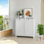 Panier à linge incliné avec panier amovible, panier à linge caché, armoire de rangement pour panier de salle de bain, organisateur de maison autoportant, blanc