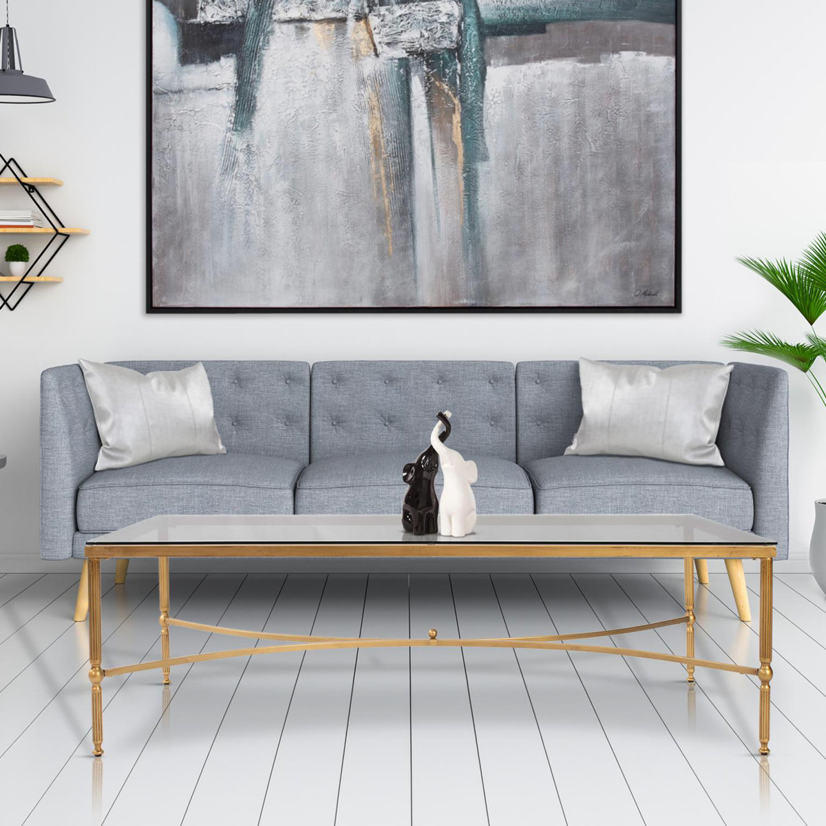 Howard Elliott Bonnifait Antique Gold Rectangular Coffee Table | Perigold