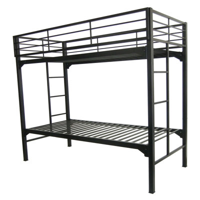 Assumpta University 2" Heavy Duty Steel Bunk Bed with Built-in Guardrails & Ladders