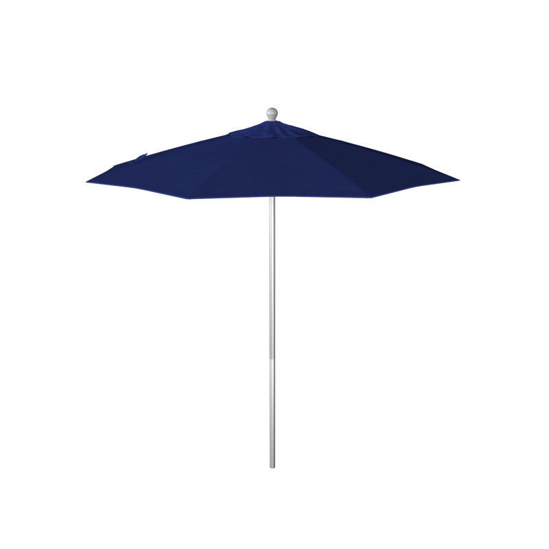 Parasol de marché 90 po Sunbrella, Argent anodisé, Toile toile Truebrue® Sunbrella®