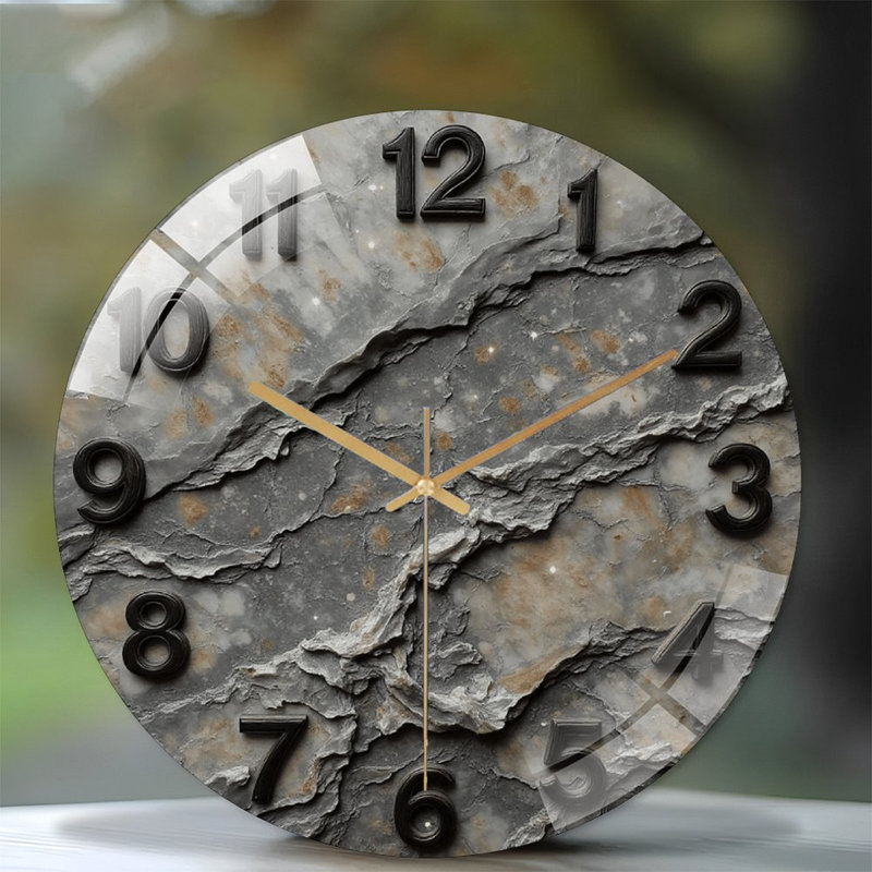 Horloge murale ronde avec design élégant et texture unique - horloge murale moderne en verre 12 po