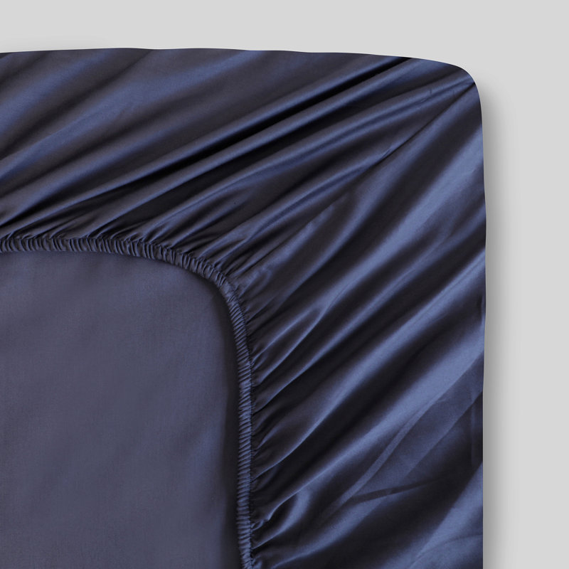 Drap-housse 100% coton 400 fils Sateen, Gris foncé, Drap-housse pour lit double