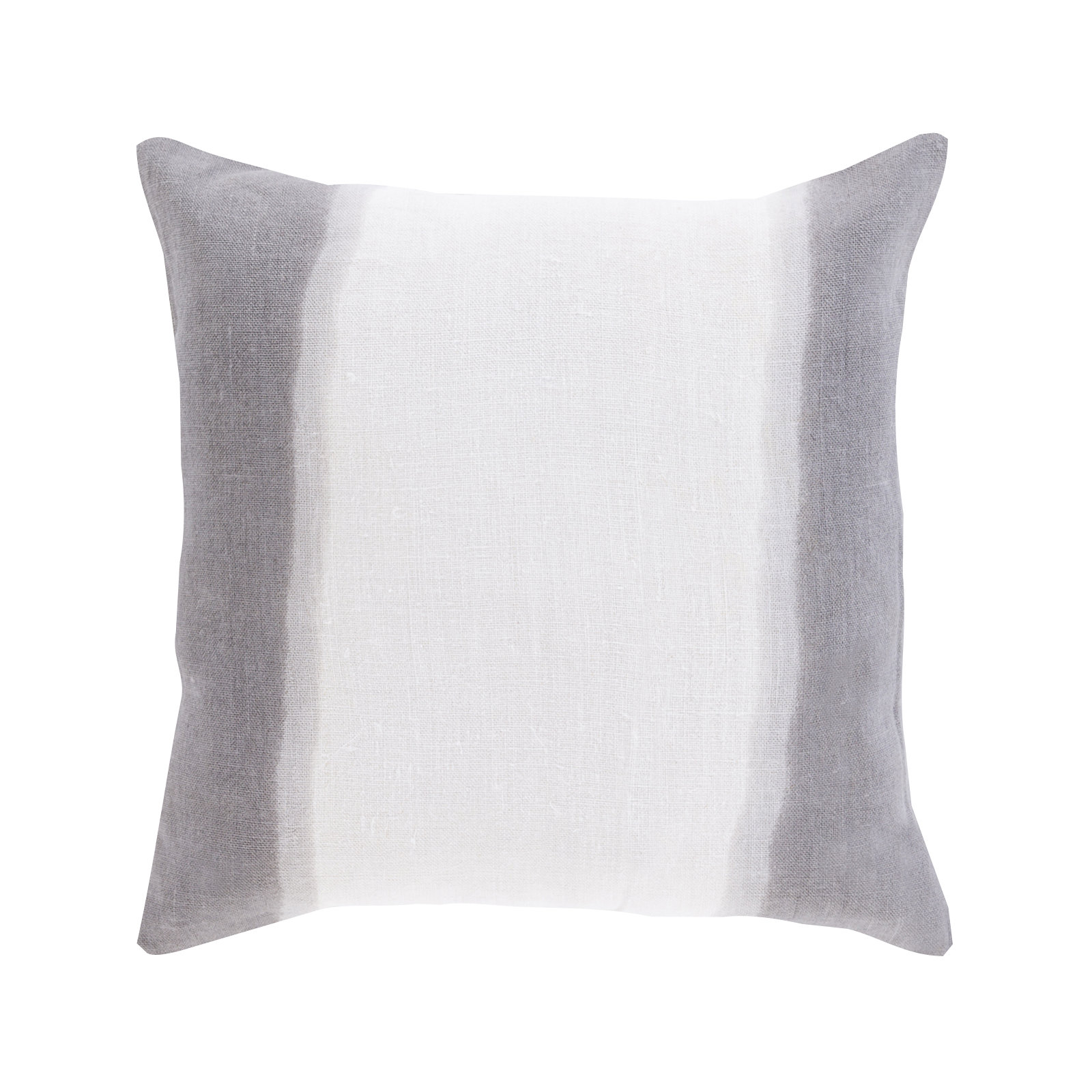 Striped 100% Linen Throw Pillow, 18" H x 18" W x 4" D, Charcoal, Down