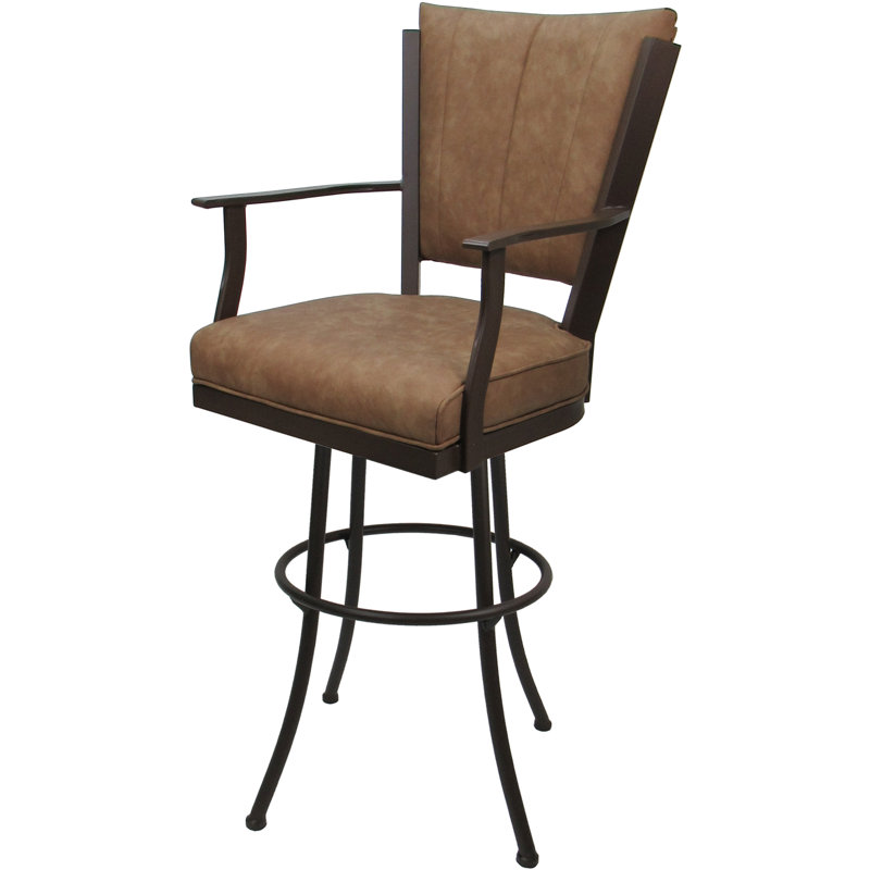 Tabouret pivotant en métal Mayka, Brun