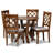 5-Pc Rubberwood Solid Wood Dining Set in Grey Fabric Upholstered, 37.4'' H X 18.1'' W X 20.3'' D-497717360