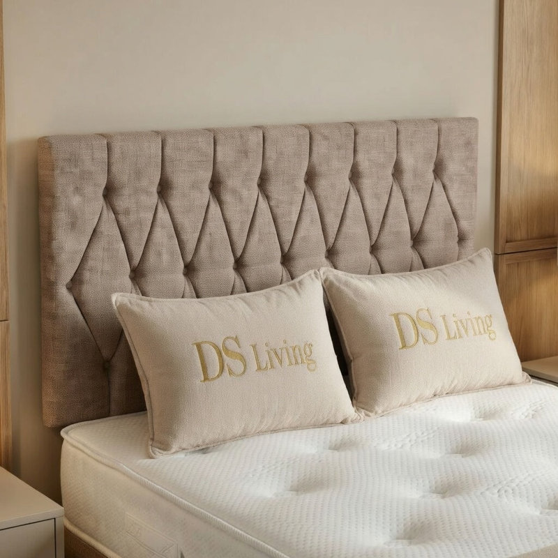 Diamond Divan Bed, Single, Beige
