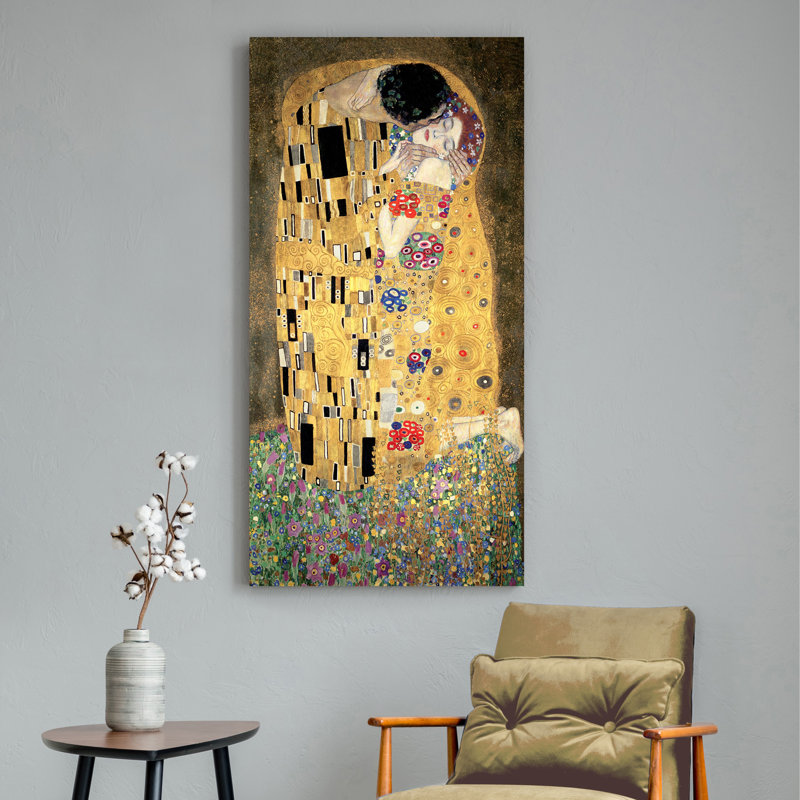 The Kiss by Gustav Klimt - Wrapped Canvas Print, 70cm H x 35cm W x 4cm D