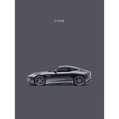 «Jaguar F-Type Gray» par Mark Rogan, reproduction sur toile tendue