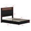 Soft Upholstered Bed Frame Featuring a Tall Wing-Back Headboard with Rivet Details, Built-in Shelving, USB Port, and Ambient Lighting-335136193