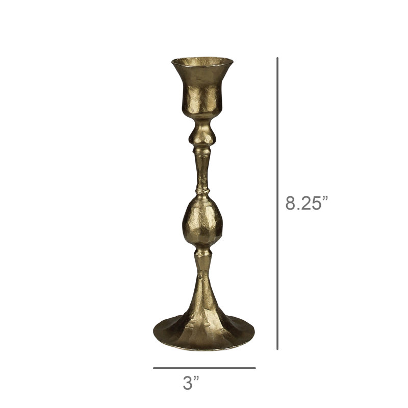 Petro Taper Holder, Brass - Petite, 8.25" H x 3" W x 3" D