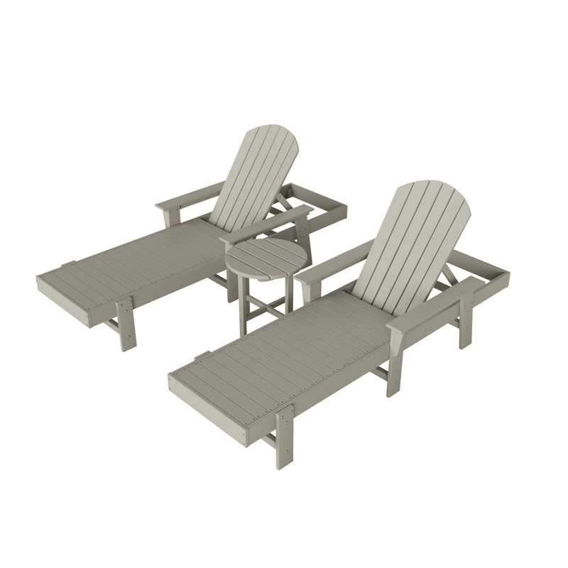 Altura Outdoor Chaise Lounge with Table, Sand