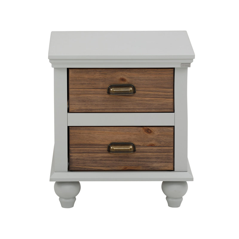 Fanchone 45 cm W Bedside Table, Green/Natural