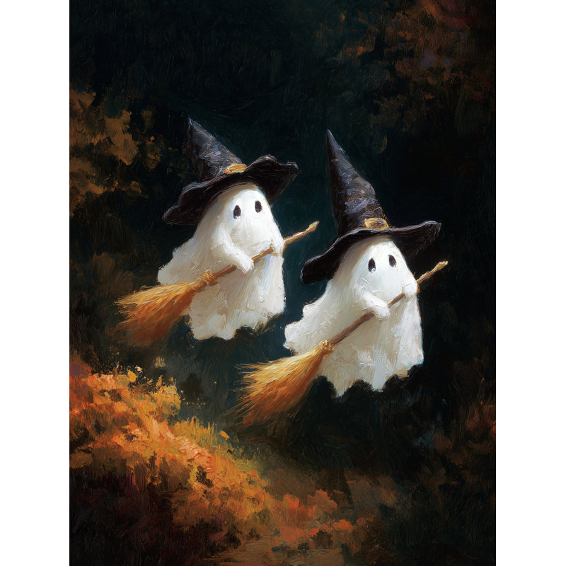 «Painterly Ghost Witches», art mural sur toile, H 24 po x l 16 po