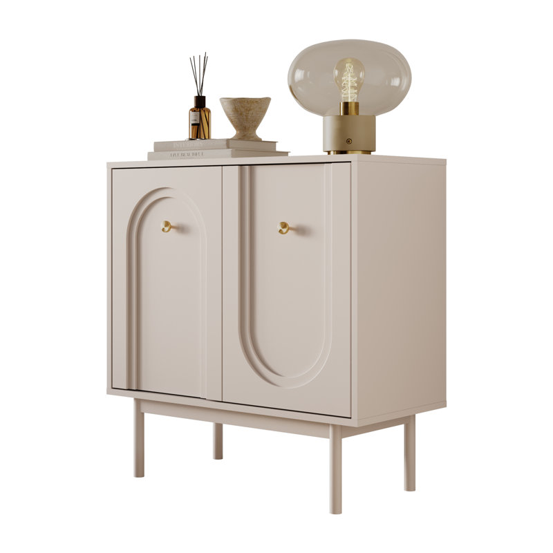 Highboard LIBERTY 2D with gold handles, Cashmere