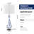 Darrius 27.5" Blue Glass Table Lamp with USB Type-C Ports and Built-in Outlet